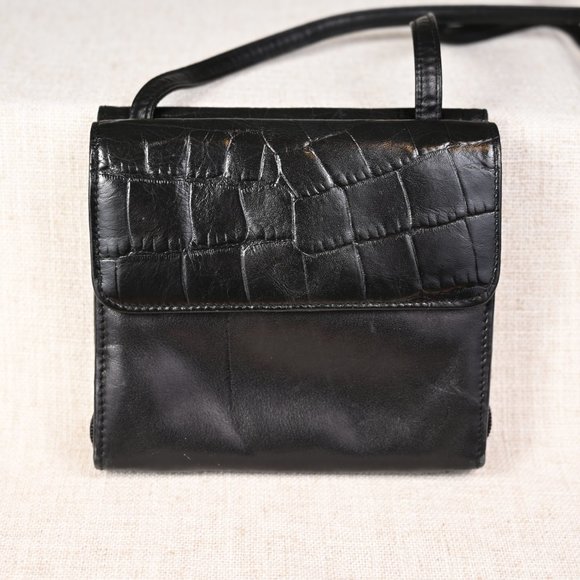 Black Leather Cross Body Bag - Picture 1 of 8